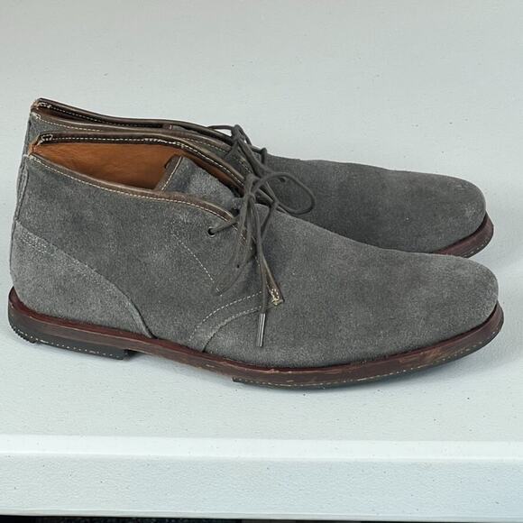 Timberland Chukka Boots Mens 9 Gray Leather Suede Ankle Lace Up Iconic - Picture 4 of 10